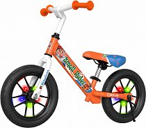 Беговел со светящимися резиновыми колесами Small Rider Drive 3 Flash (Оранжевый), MEGA0020