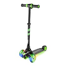 Самокат с ревом мотора, светящимися колесами, светящейся платформой Small Rider Premium Pro (зеленый), 1542829