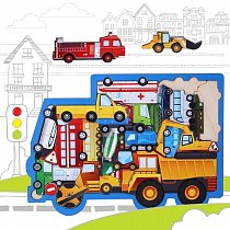 Пазл-вкладыш, головоломка "Машины", логическая, 4276019