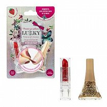 Lukky набор лак Конфетти цвет 08К, золотой с блестками и помада с блёстками красная Т20840