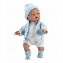 Мягконабивная кукла Arias Elegance в голубом костюме (плачет), 28 см, Т11083