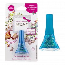 Лак для ногтей Peel-off, серии Конфетти-Микс, бирюзовый перламутр с блестками, Lukky, Т16755