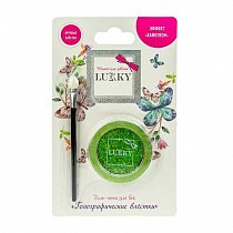 Lukky Гель-тени для век с блёстками и голографическими сердечками Золотисто-зелёный Т18881