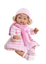 Кукла Arias Elegance - Lise в вязаной розовой одежде (смеется) 33 см, Т59784