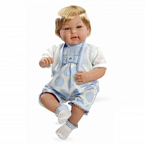 Кукла-мальчик Arias с кристаллами Swarowski в голубой одежде (звук), 45 см, Т11134