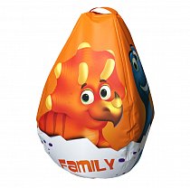 Мешок-рюкзак-подушка, спинка для тюбингов ST4, Small Rider Bags Динозаврики (оранжевый)