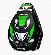 Мешок-рюкзак-подушка, спинка для тюбингов ST4, Small Rider Bags Машинки (зеленый)