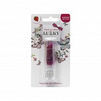 Помада для губ с блестками и ароматом клубники, малиновая, Lucky, Т15384