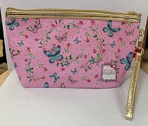 Косметичка розовая с принтом и блёстками, Lukky, Т17837