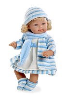 Кукла Arias Elegance - Lise в вязаной голубой одежде (смеется) 33 см, Т59785