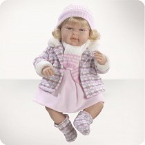 Кукла Arias Elegance девочка в розовой курточке с шарфом (смеется) 45 см, Т59788