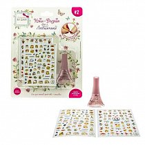 Lukky "Нэйл-Дизайн" #2 набор лак для ногтей peel-off цвет розово-перламутровый металлик+наклейки "Любимчики" Т19488