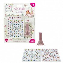 Lukky "Нэйл-Дизайн" #2 набор лак для ногтей peel-off цвет розово-перламутровый металлик+наклейки "Гламур"Т19483