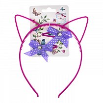 Lukky Fashion набор аксессуаров для волос (ободок с ушками + 2 заколки бантик), Т18561