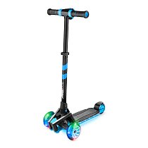 Самокат с ревом мотора, светящимися колесами, светящейся платформой Small Rider Premium Pro (синий), 1542827