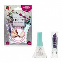 Lukky Набор Лак Конфетти цвет 01К, перламутр с блестками  и помада с блёстками Фиолетовая Т20841