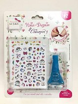 Lukky "Нэйл-Дизайн" #2 набор лак для ногтей peel-off цвет голубой+наклейки "Единорог" Т19495