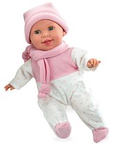 Arias Elegance пупс 42 см. в роз. одежде, мягк. тело,с закр./откр. глазами, с соской, функц. (смех; батарейки 3хLR44/AG13 вкл.)